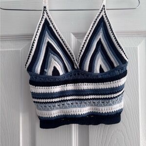 Subdued Striped Crochet Tank Top